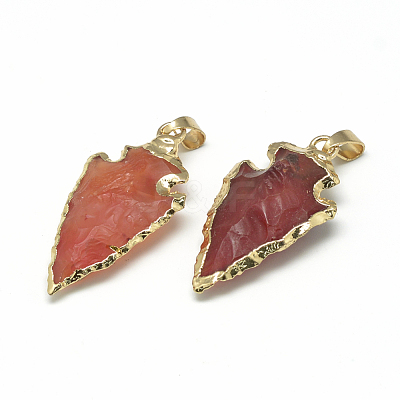 Natural Red Agate Pendants G-Q490-A03-1