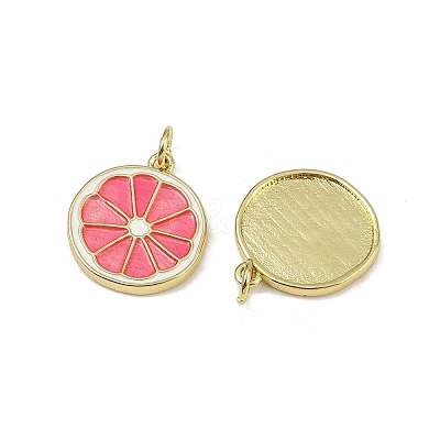 Brass Enamel Pendants KK-H072-14G-1