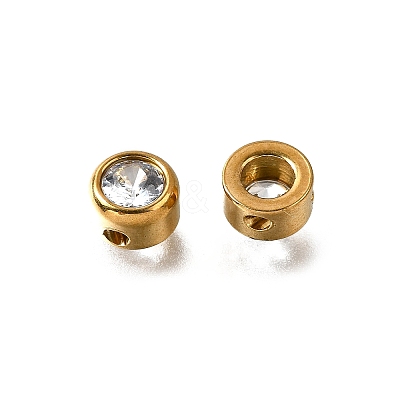 201 Stainless Steel Rhinestone Beads STAS-F318-02G-1