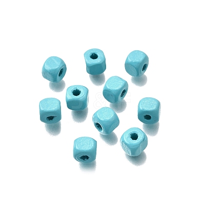 Spray Painted Wooden Beads WOOD-P021-01A-26-1