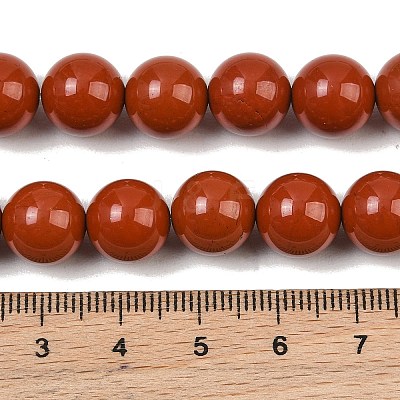 Grade A Natural Red Jasper Bead Strands G-P075-36-10mm-1