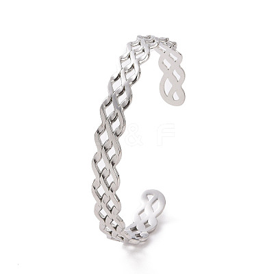 Non-Tarnish 304 Stainless Steel Cuff Bangles BJEW-M234-01P-1