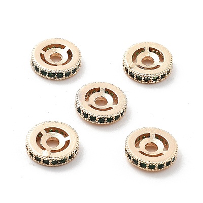 Brass Micro Pave Cubic Zirconia Beads KK-R216-10C-KCG01-1