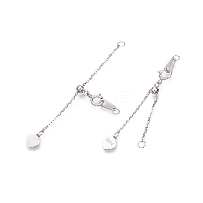 Anti-Tarnish 925 Sterling Silver Chain Extenders STER-N016-42P-1