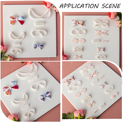 4 Sets 4 Styles Plastic Clay Pressed Molds AJEW-SC0004-09C-1
