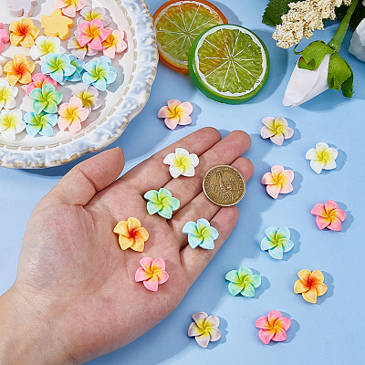 98Pcs 7 Colors Opaque Resin Cabochons RESI-DC0001-50-1