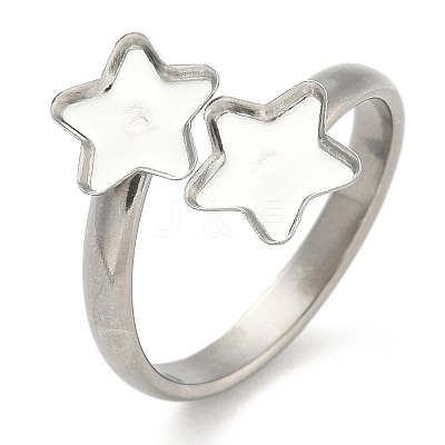 304 Stainless Steel Cuff Rings Components STAS-K279-02B-P-1