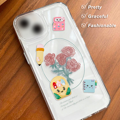 48Pcs 12 Styles Teachers' Day Opaque Resin Cabochons CRES-HY0001-03-1