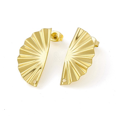 304 Stainless Steel Stud Earrings Finding STAS-C061-15G-1