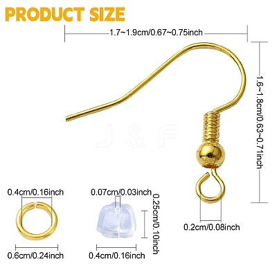 200Pcs 2 Color Brass Earring Hooks KK-YW0002-30-1