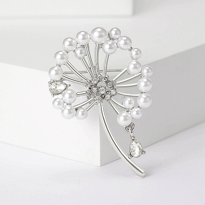Dandelion Alloy Pave Crystal Rhinestone Brooch PW-WG21762-02-1