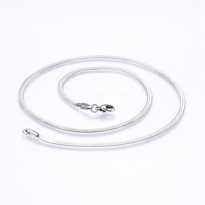 Tarnish Resistant 304 Stainless Steel Herringbone Chain Necklaces NJEW-P226-09P-1
