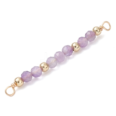 12Pcs 12 Styles Constellation Natural Mixed Stone Faceted Round Beaded Connector Charms PALLOY-JF04686-1