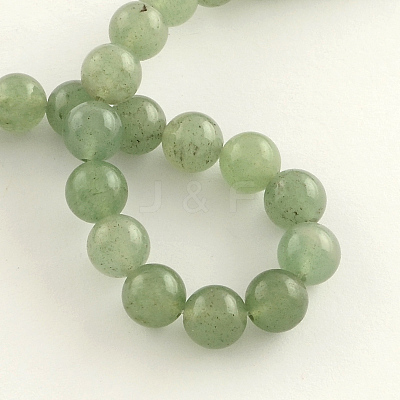 Natural Gemstone Green Aventurine Round Bead Strands X-G-R265-6mm-1
