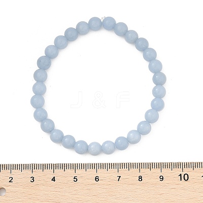 Natural Angelite Stretch Bracelets BJEW-JB03738-05-1