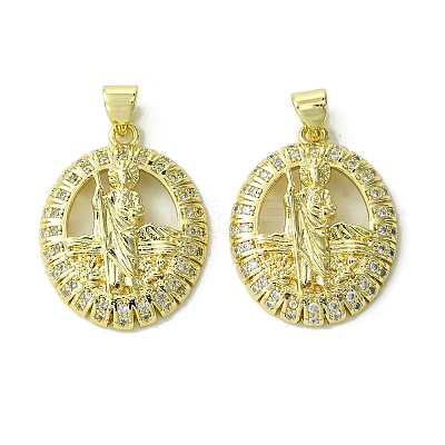 Brass Micro Pave Cubic Zirconia Pendants KK-H472-53H-G-1