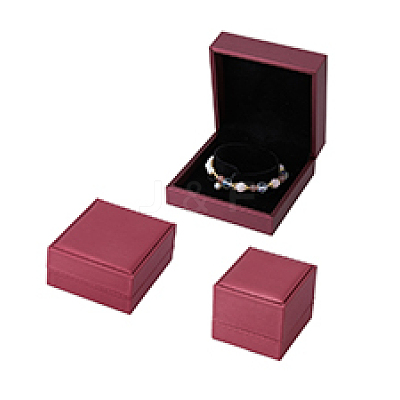 3Pcs 3 Styles PU Leather Jewelry Storage Boxes Sets with Velvet Inside CON-DC0001-05-1