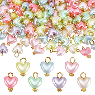 200Pcs Imitation Shell & Pearl Acrylic Pendants FIND-ME0003-99-1