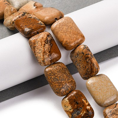 Natural Picture Jasper Beads Strands G-T047-B07-01-1