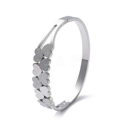 304 Stainless Steel Hinged Bangles for Women BJEW-A011-19P-1