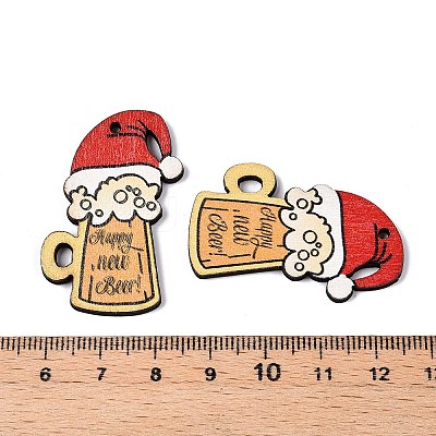 Printed Poplar Wood Pendants FIND-N005-74K-1