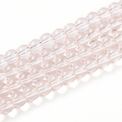 Baking Paint Transparent Glass Beads Strands LS-DGLA-N006-6mm-02-1
