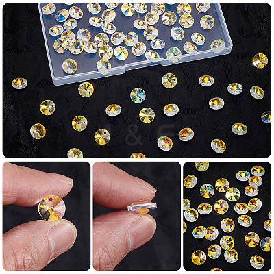 100Pcs Glass Charms GLAA-SP0001-70-1