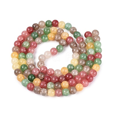 Baking Paint Crackle Glass Beads Strands GLAA-Q106-03A-13-1