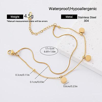 304 Stainless Steel 2-Strand Bracelets for Women FO9135-3-1