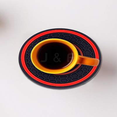 2Pcs PVC Coaster AJEW-LP0006-75B-1
