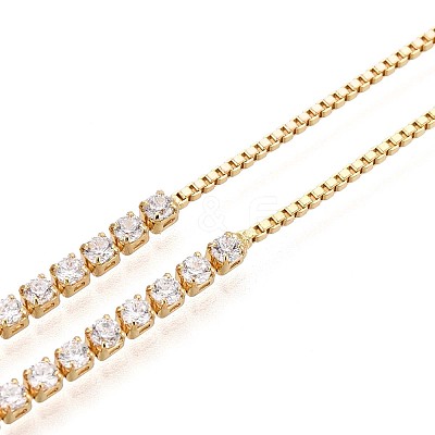 Cubic Zirconia Tennis Bracelet BJEW-T020-03B-02G-1