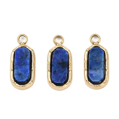Natural Lapis Lazuli Rectangle Charms STAS-I325-141A-G-1
