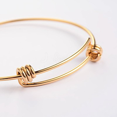 Adjustable Ion Plating(IP) 304 Stainless Steel Expandable Bangle Making BJEW-L523-16-1