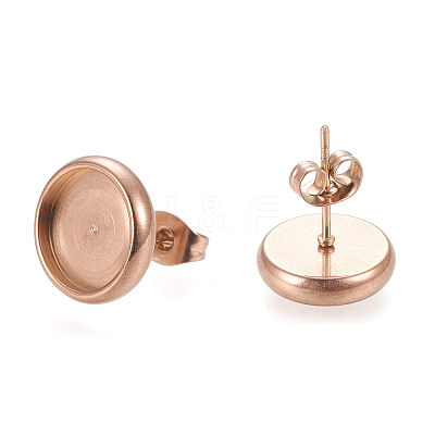 Ion Plating(IP) 304 Stainless Steel Stud Earring Settings X-STAS-K202-05D-RG-1