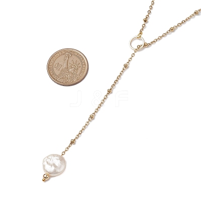 ABS Plastic Imitation Pearl Nuggets Pendant Necklaces NJEW-JN04952-1