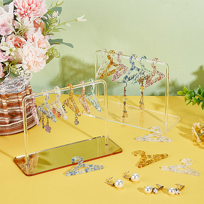 30Pcs 6 Colors Transparent Acrylic Earring Display Accessories EDIS-PH0001-75-1