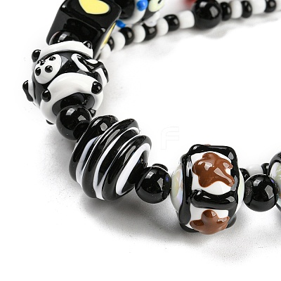 Hand Painted Acrylic with Enamel Beads MACR-K354-10-1
