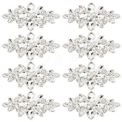 8Pcs Glass Cabochons(Hot Melt Adhesive On The Back) GGLA-FG0001-07B-1