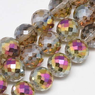 Electroplate Glass Beads Strands EGLA-Q086-12mm-05-1