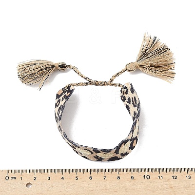 Leopard Print Pattern Polyester Cord Adjustable Bracelets BJEW-B127-01C-1