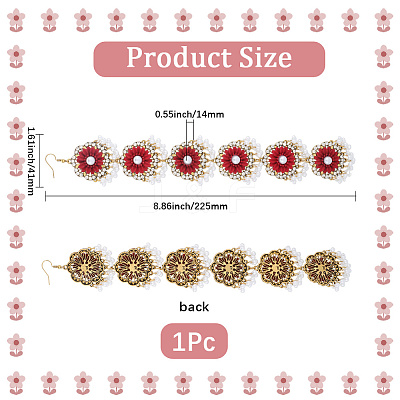 Retro Flower Alloy & Glass & ABS Plastic Hair Accessories EJEW-WH20018-02A-1