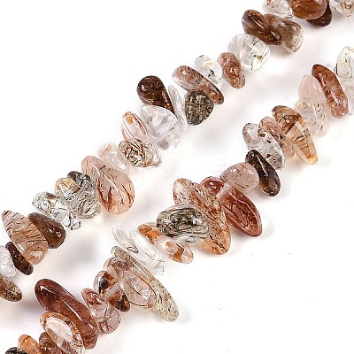 Natural Black Gold Rutilated Quartz Beads Strands X-G-G905-20-1