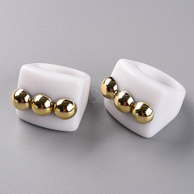 Opaque Acrylic Finger Rings RJEW-T010-11-1