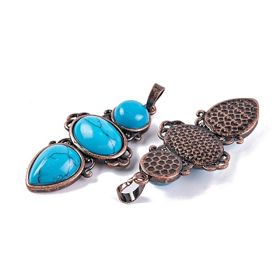 Synthetic Turquoise Pendants G-Q158-04-01-1