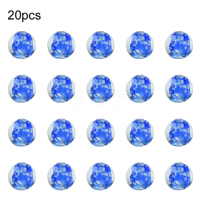 20Pcs Handmade Luminous Lampwork Beads LAMP-YW0001-21-1