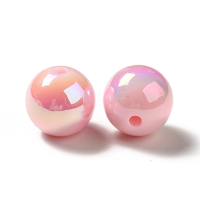 UV Plating Rainbow Iridescent Acrylic Beads PACR-D070-01D-1