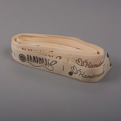 Word Printed Cotton Ribbon SRIB-WH0006-14B-1