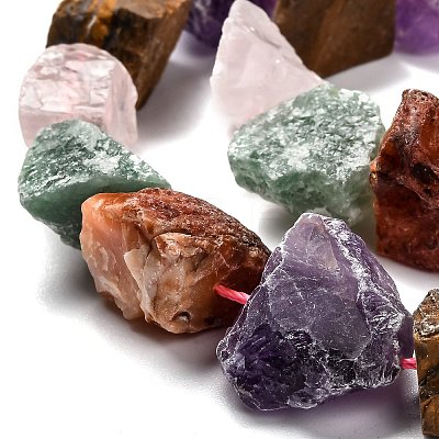 Rough Raw Natural Mixed Gemstone Beads Strands G-J390-B05-1