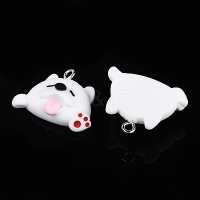 Cartoon Opaque Resin Pendants RESI-G054-01B-P-1