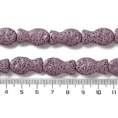 Fish Dyed Natural Lava Rock Beads Strands G-O126-01A-05-1